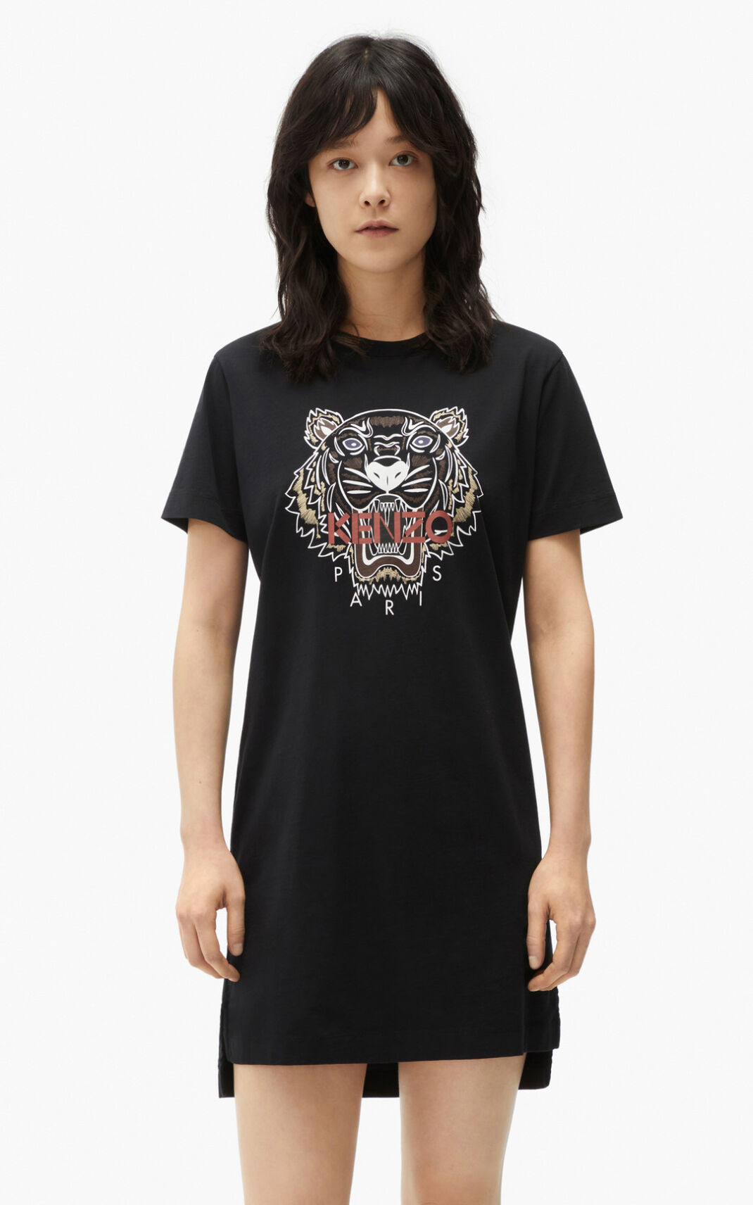 Robe Kenzo Tiger T shirt Femme Noir | EYUR-68321